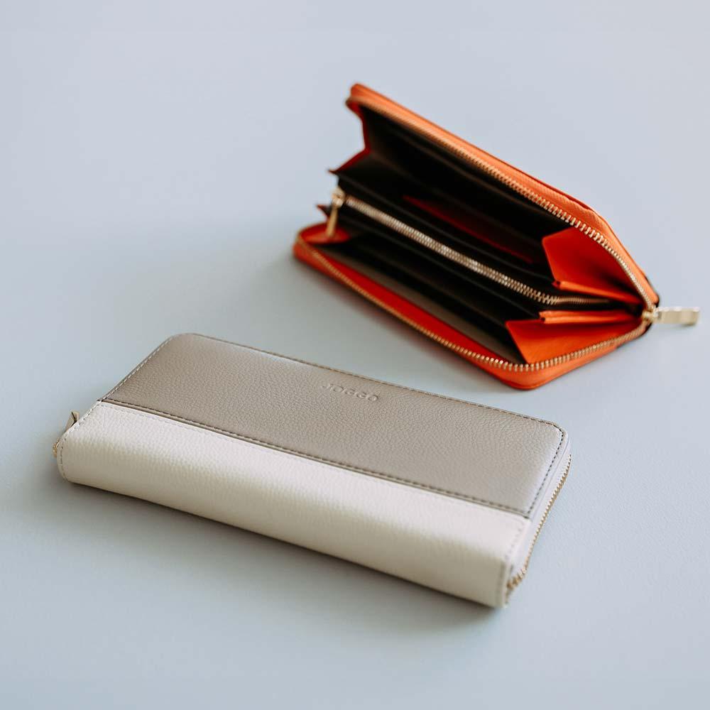 【極】シンプルラウンドバイカラー長財布 Round Bicolor Round Long Wallet